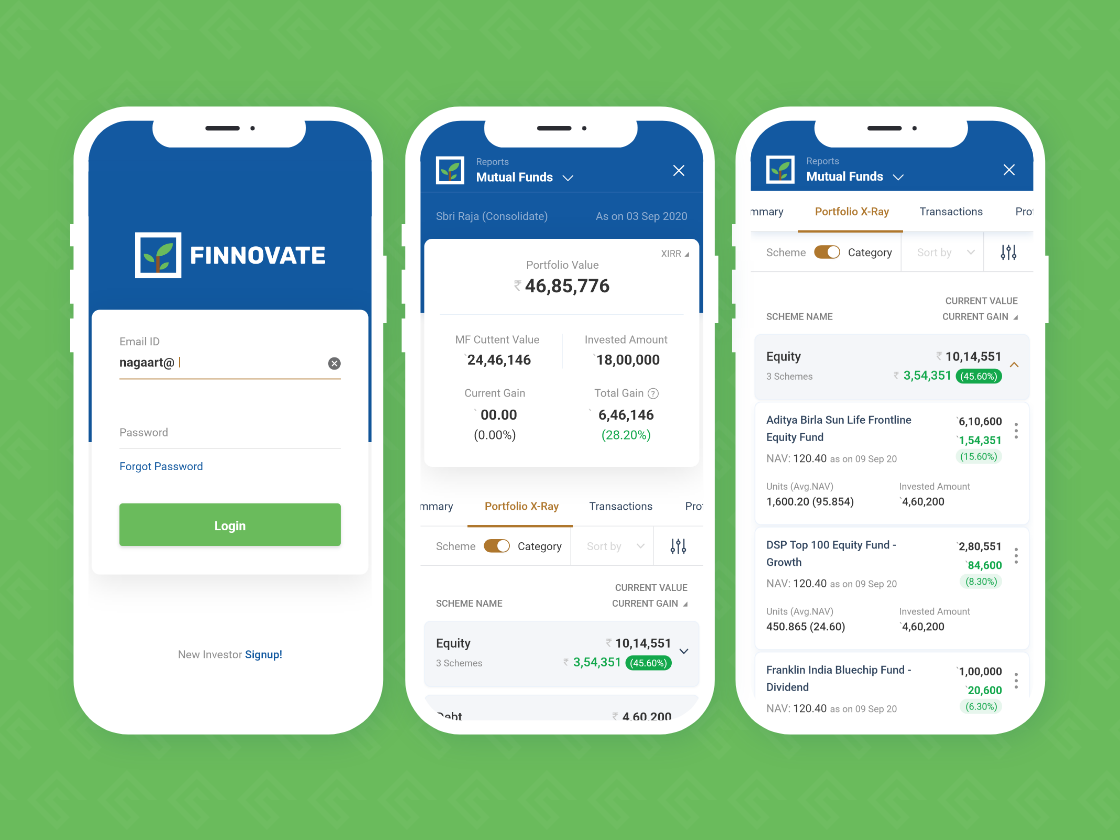 Finnovate Mutual Fund Mobile App — screenshot 2